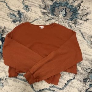 Oversized Cropped Waffle Crewmeck